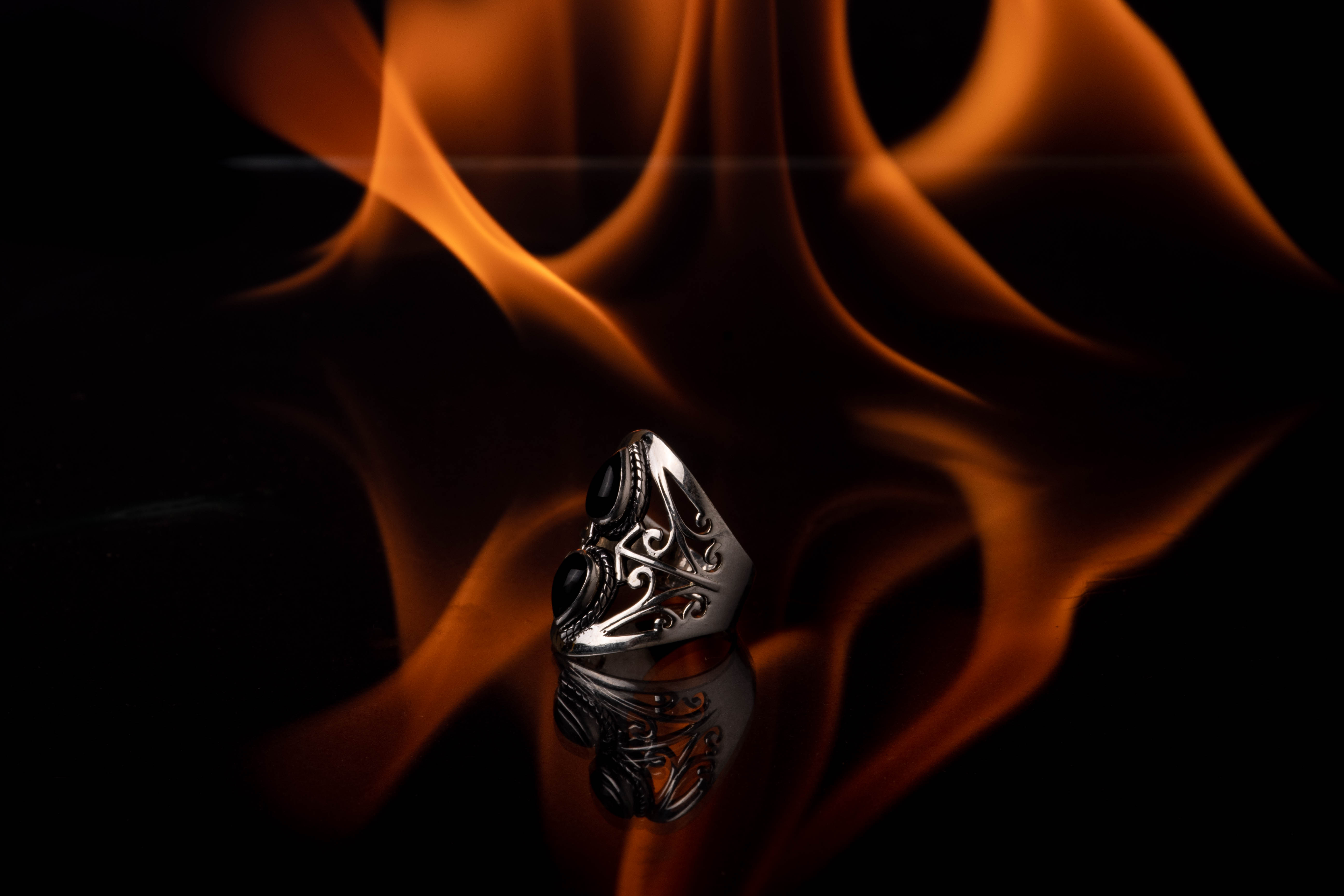 Anel de prata com pedra natural certificada